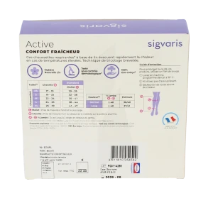 Sigvaris Active Confort FraÎcheur Chaussettes  Femme Classe 2 Écru Xsmall Normal