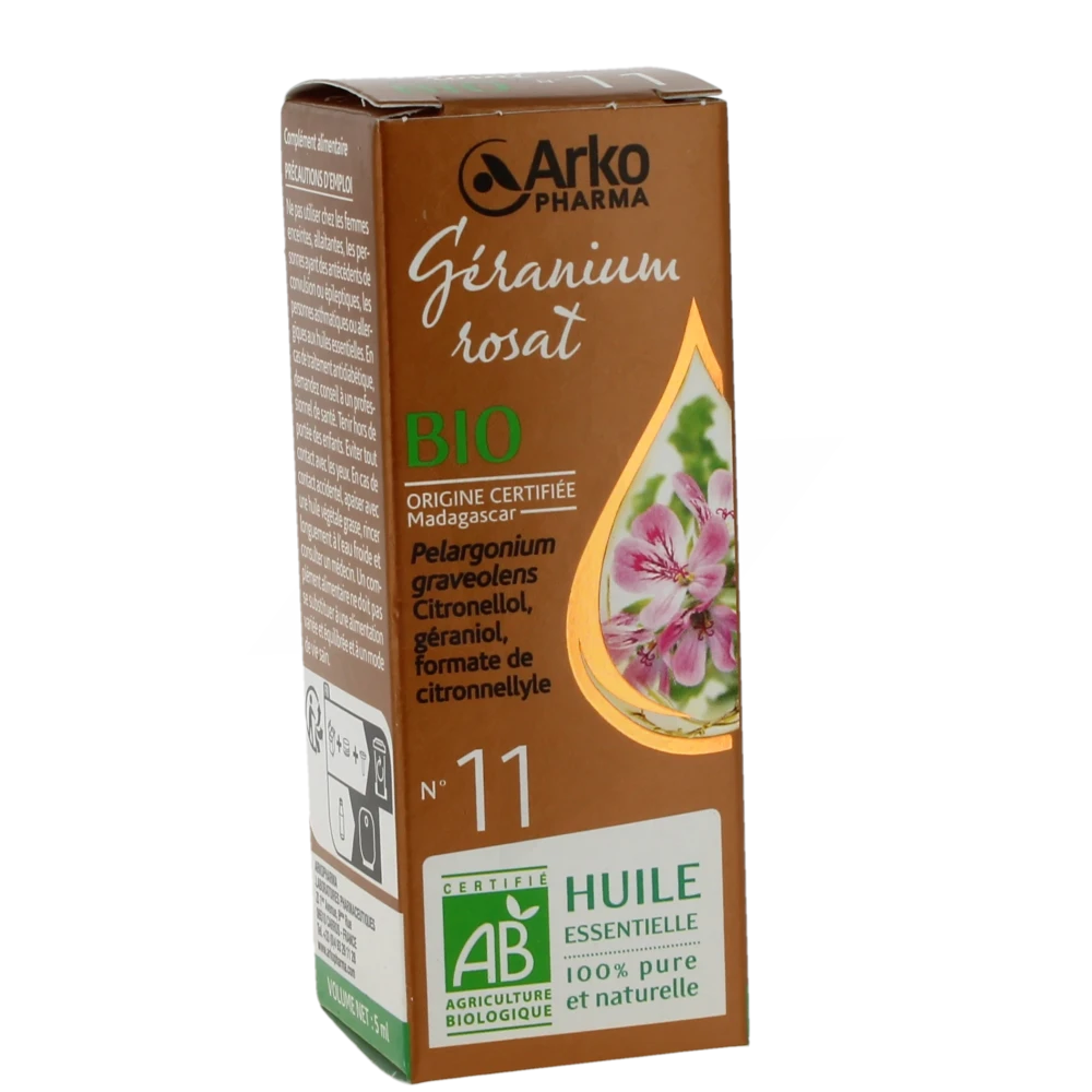 Arkopharma Huile Essentielle Bio N°11 Géranium Rosat Fl/5ml