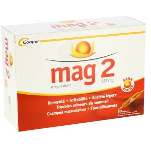 Mag 2 Sans Sucre 122 Mg, Solution Buvable En Ampoule édulcoré à La Saccharine Sodique