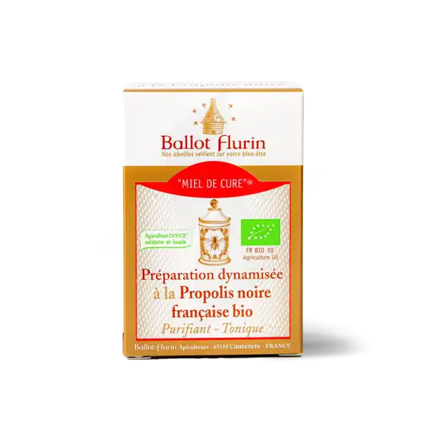 Ballot-flurin Miel De Cure Préparation Dynamisée à La Propolis Noire Bio Pot/125g