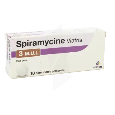 Spiramycine Viatris 3 M.u.i, Comprimé Pelliculé à Nice