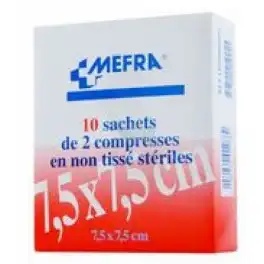 MEFRA, 7,5 cm x 7,5 cm, sachet de 2, 25 sachets, boîte 50