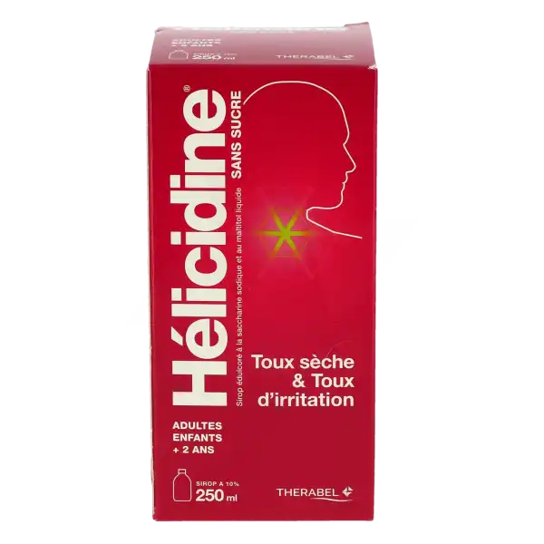 Helicidine 10 Pour Cent Sans Sucre, Sirop édulcoré à La Saccharine Sodique Et Au Maltitol Liquide