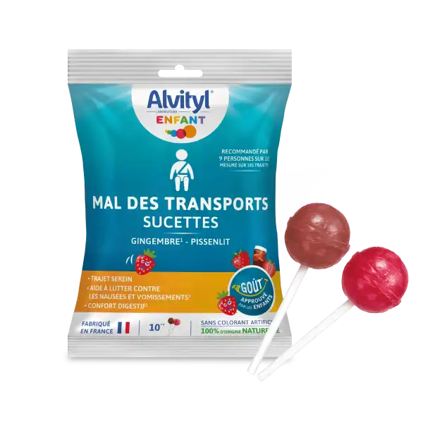 Alvityl Enfant Sucette Mal Des Transports Cola Fraise Sachet/10