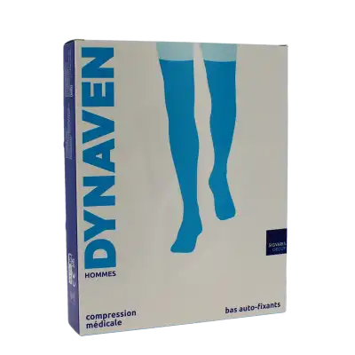 Sigvaris Dynaven Semi-opaque Fin Bas Auto-fixants Pied Ouvert Classe 2 Homme Noir Long M à Chambéry
