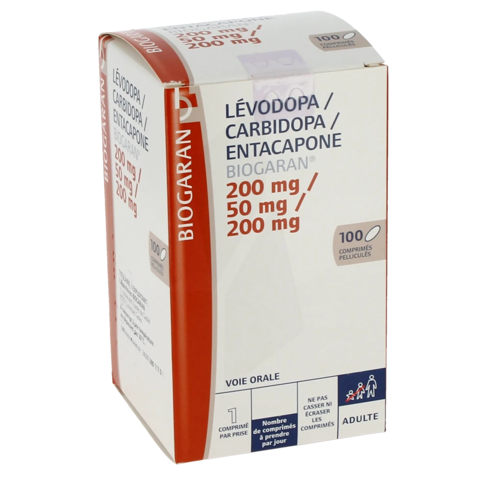 Levodopa/carbidopa/entacapone Biogaran 200 Mg/50 Mg/200 Mg, Comprimé Pelliculé