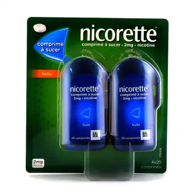 Nicorette 2 Mg Cpr à Sucer Fruits 4t/20 à IS-SUR-TILLE