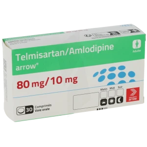 Telmisartan/amlodipine Arrow 80 Mg/10 Mg, Comprimé