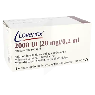 LOVENOX 2 000 UI (20 mg)/0,2 ml, solution injectable en seringue préremplie