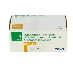 Indapamide Teva Sante Lp 1,5 Mg, Comprimé Pelliculé à Libération Prolongée