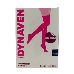 Sigvaris Dynaven Semi-opaque Bas Auto-fixants Classe 2 Femme Beige Normal L