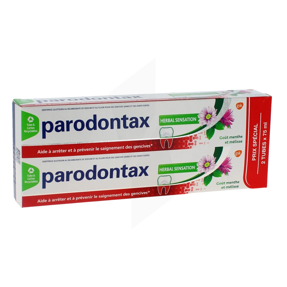 Parodontax Herbal Sensation Dentifrice 2 Tubes De 75 Ml