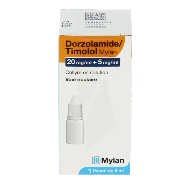 Dorzolamide/timolol Viatris 20 Mg/ml + 5 Mg/ml, Collyre En Solution