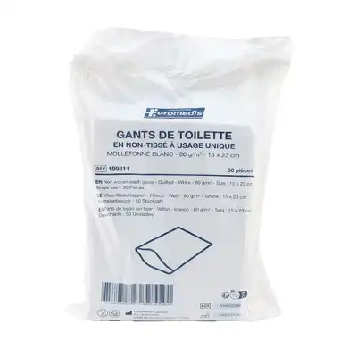 Euromedis Gant De Toilette Molletonné Sachet De 50 à LE LAVANDOU