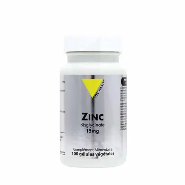 Vitall+ Zinc Bisglycinate 15mg  Gélules Végétales B/100