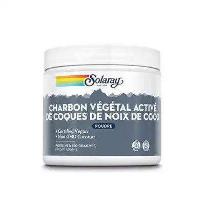Solaray Charbon végétal activé de coques de noix de coco Poudre Pot/150g