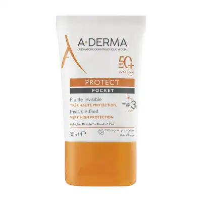 Aderma Protect Fluide Solaire Visage Invisible Spf50+ Pocket/30ml à Bassens