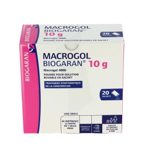 Macrogol Biogaran 10 G, Poudre Pour Solution Buvable En Sachet
