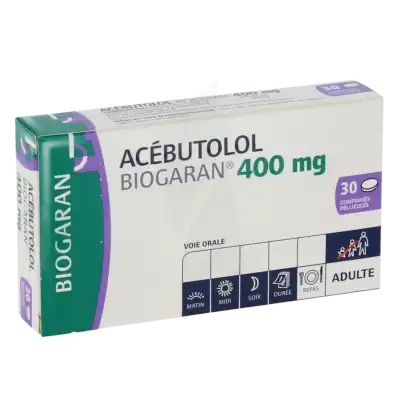 Acebutolol Biogaran 400 Mg, Comprimé Pelliculé à Bassens
