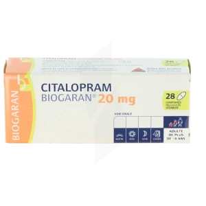 Citalopram Biogaran 20 Mg, Comprimé Pelliculé Sécable