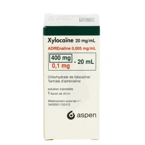 Xylocaine 20 Mg/ml Adrenaline 0,005 Mg/ml, Solution Injectable