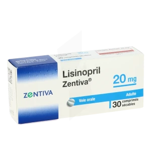 Lisinopril Zentiva 20 Mg, Comprimé Sécable