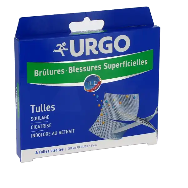 Urgo Brûlures - Blessures Superficielles Tulles Grand Format 8x8cm B/4