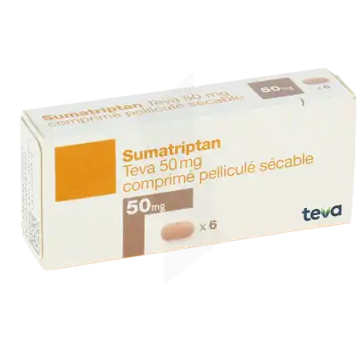 Sumatriptan Teva 50 Mg, Comprimé Pelliculé Sécable à LIVRON-SUR-DROME