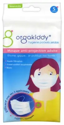 Orgakiddy Masque Protection Blanc Adulte Pochette/5 à ROMORANTIN-LANTHENAY