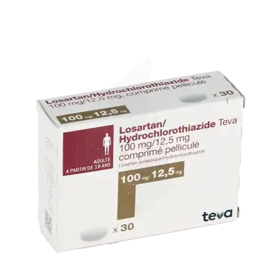 Losartan/hydrochlorothiazide Teva 100 Mg/12,5 Mg, Comprimé Pelliculé à Clermont-Ferrand