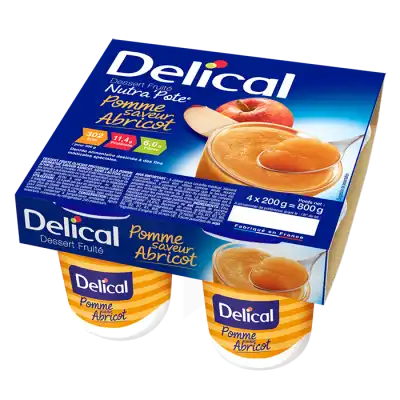 Delical Nutra'pote Nutriment Pomme Abricot 4pots/200g à CANALS