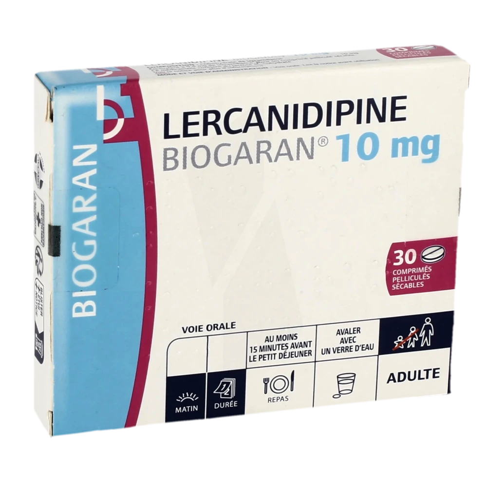 Lercanidipine Biogaran 10 Mg, Comprimé Pelliculé Sécable