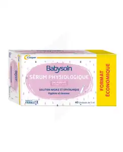 Babysoin Solution Sérum Physiologique 40 Unidoses/5ml à LE-TOUVET