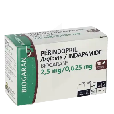 Perindopril Arginine/indapamide Biogaran 2,5 Mg/0,625 Mg, Comprimé Pelliculé à Bassens