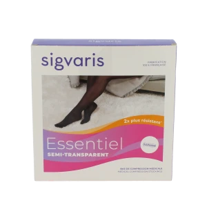 Sigvaris Essentiel Semi-transparent Bas Auto-fixants  Femme Classe 2 Naturel Medium Normal