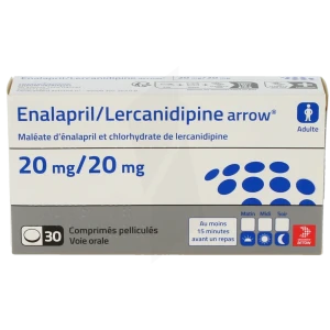 Enalapril/lercanidipine Arrow 20 Mg/20 Mg, Comprimé Pelliculé