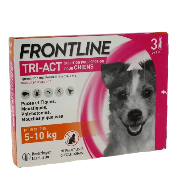 Frontline Tri-act Solution Pour Spot-on Pour Chiens 5 - 10 Kg, Solution Pour Spot-on