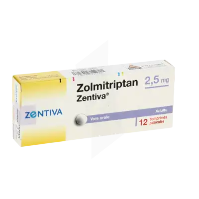 ZOLMITRIPTAN ZENTIVA 2,5 mg, comprimé pelliculé