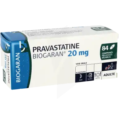 Pravastatine Biogaran 20 Mg, Comprimé Pelliculé Sécable à Nice