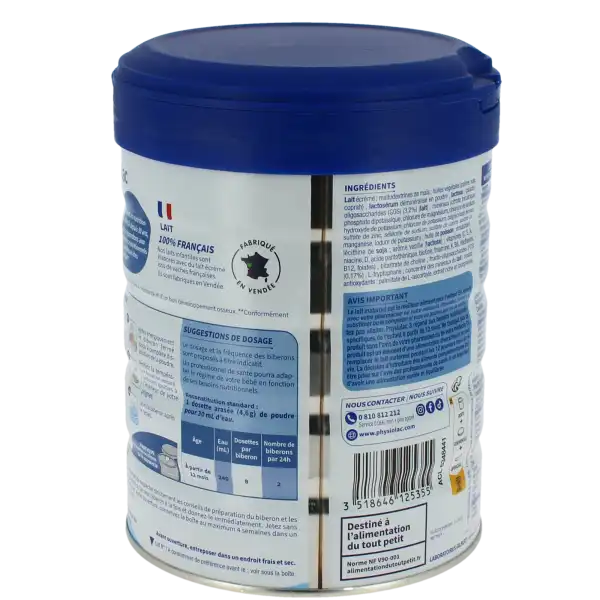 Physiolac Croissance Lait En Poudre B/800g