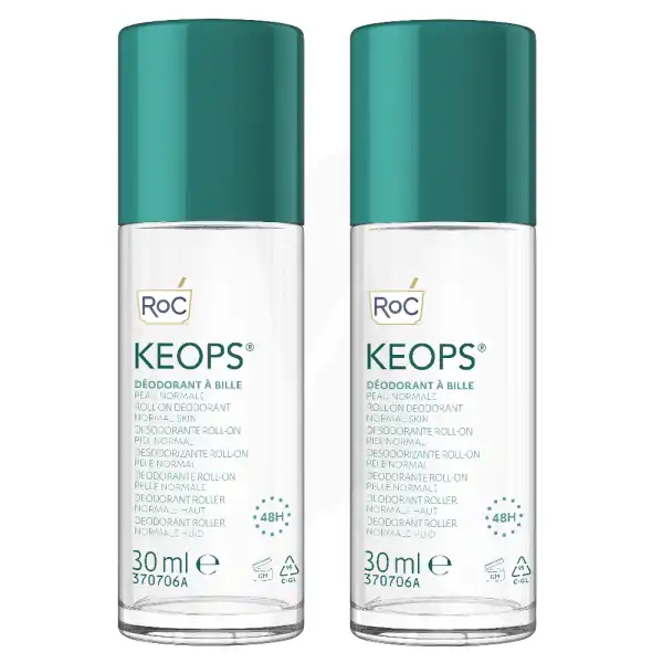 Roc Keops Déodorant Roll On 48h 2x30ml