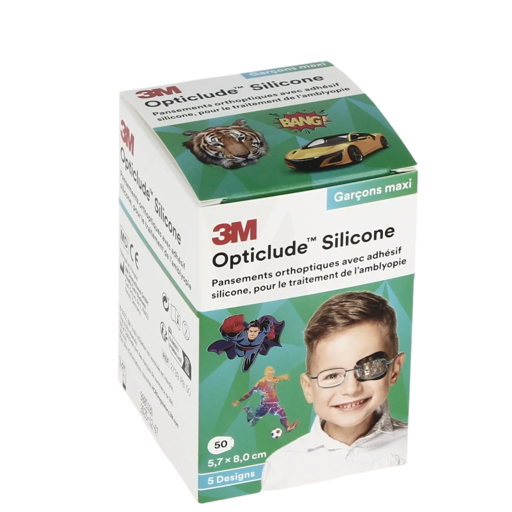 Opticlude Design Boy Pans Orthoptique Silicone Maxi 5,7x8cm B/50