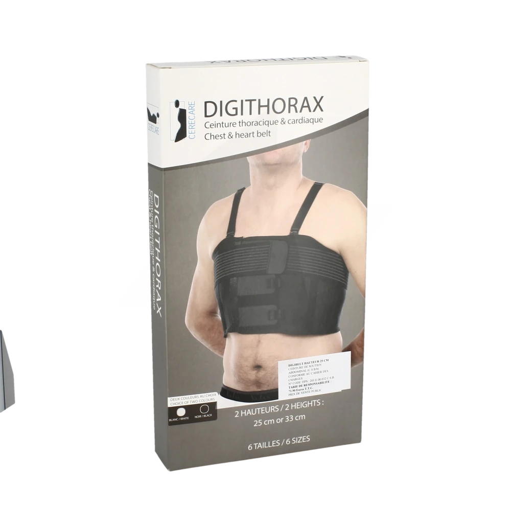 Digithorax Ceinture Thoracique Noir H25cm T3