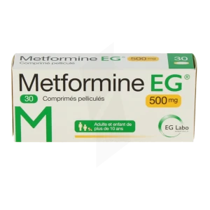Metformine Eg 500 Mg, Comprimé Pelliculé
