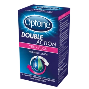 Optone Double Action Solution Oculaire Yeux Secs Fl/10ml