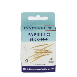 Papilli Stick M.f Bâtonnet Inter-dentaire Bois Double Pointe B/60