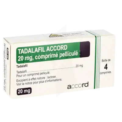 Tadalafil Accord 20 Mg, Comprimé Pelliculé à LA CRAU