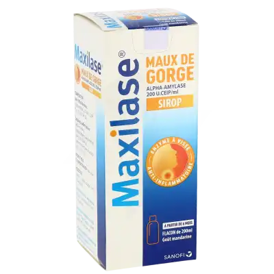 Maxilase Maux De Gorge Alpha-amylase 200 U.ceip/ml, Sirop à GRENOBLE
