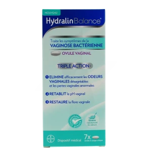 Hydralin Balance Ov Vaginal Triple Action Vaginose Bactérienne Boîte De 7