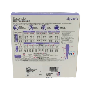 Sigvaris Essentiel Diaphane Semi-transparent Bas Auto-fixants Classe 2 Femme Dune Long Xl